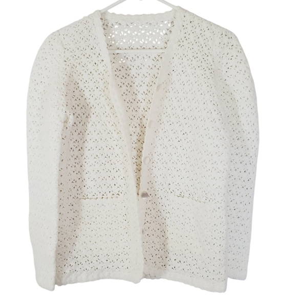 Handmade Jackets & Blazers - 🟢7231 * Handmade Crochet Jacket White Size Unknown